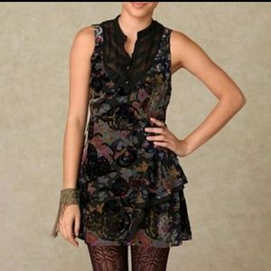 FREE PEOPLE Silk Blend Layered Mini Dress Size 2